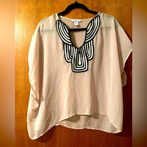 Black and Tan Bar III Sheer Blouse